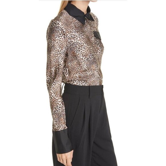 Baum und Pferdgarten Mirinda Animal Print Silk Blouse Size 8 Leopard - Picture 7 of 7